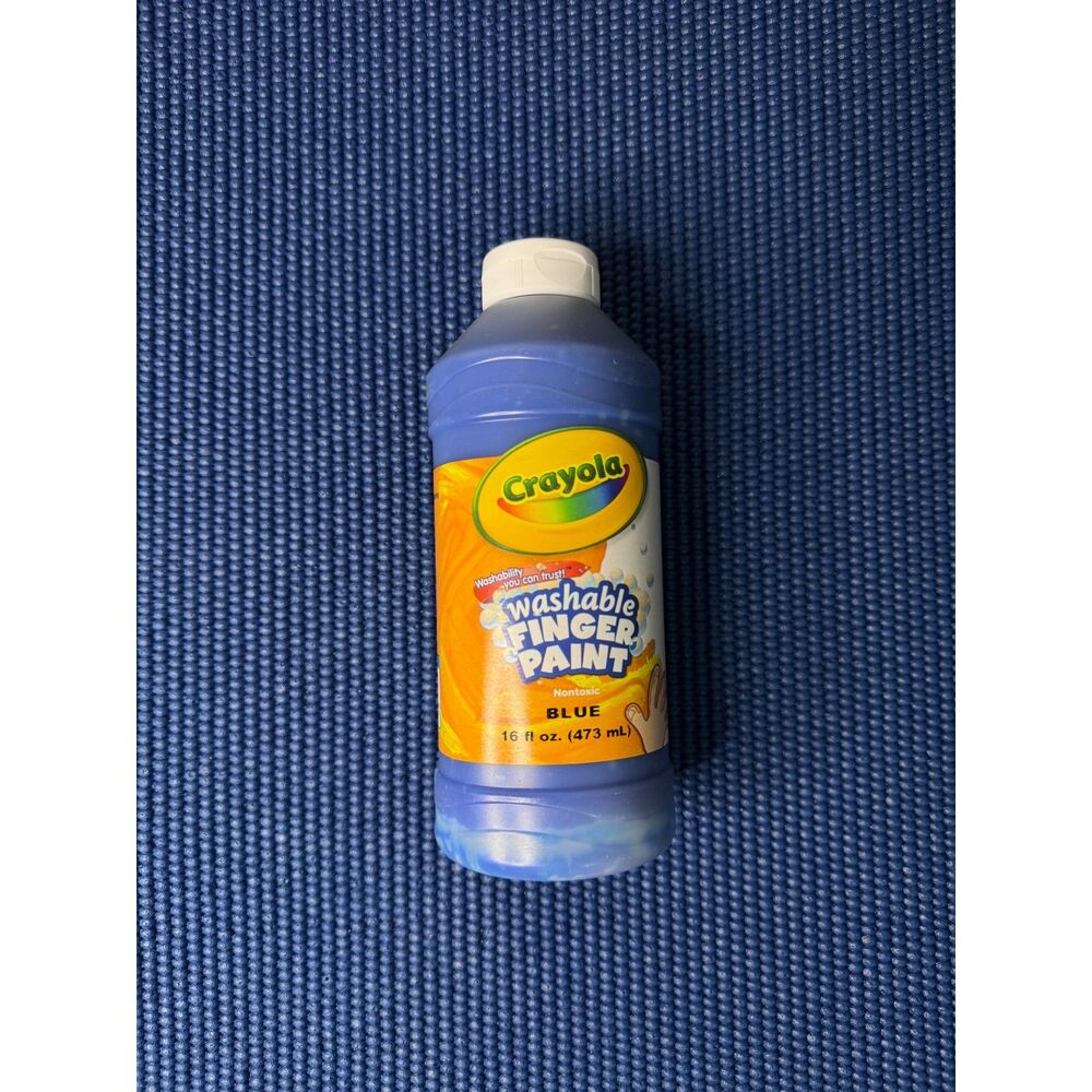 Crayola Washable Finger Paint 16 oz Bottle Blue Nontoxic New